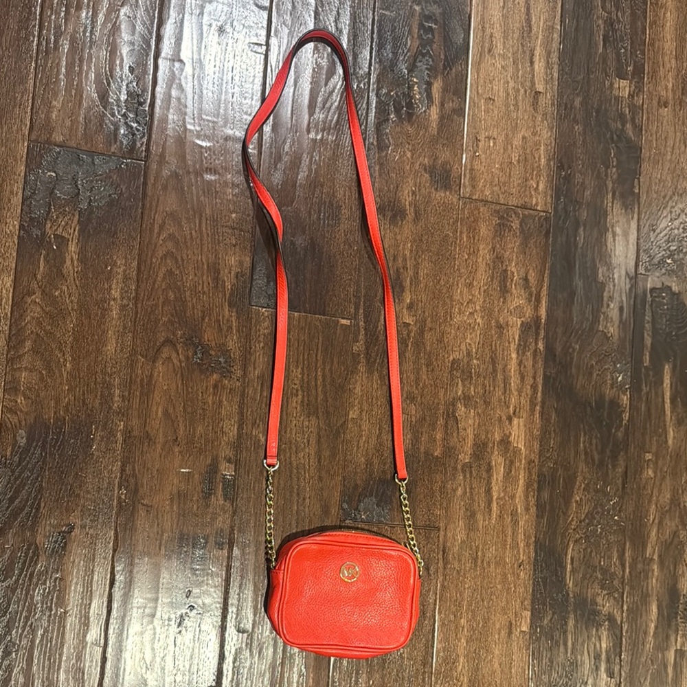 Michael Kors Red Crossbody Bag Structured Design